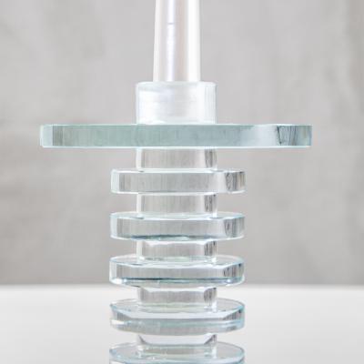 Ettore Sottsass Ettore Sottsass Candle Holder Luce Di Cena in Crysal for RSVP