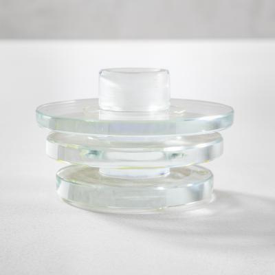 Ettore Sottsass Ettore Sottsass Candle Holder Luce di Sera in Crystal for RSVP