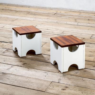 Ettore Sottsass Ettore Sottsass Pair of Ottomans Mod Dado T29 for Poltronova 1960s