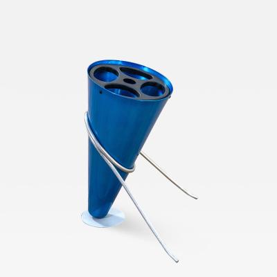 Ettore Sottsass Ettore Sottsass Umbrella Standing Blue Aluminium for Rinnovel 70