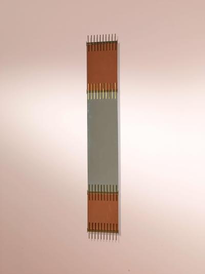 Ettore Sottsass Ettore Sottsass brass and pink glasses mirror by Santambrogio De Berti 1960s