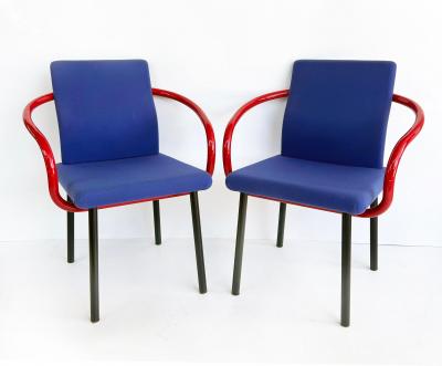 Ettore Sottsass Knoll Ettore Sottsass Mandarin Post modern Dining Chairs Set of 6