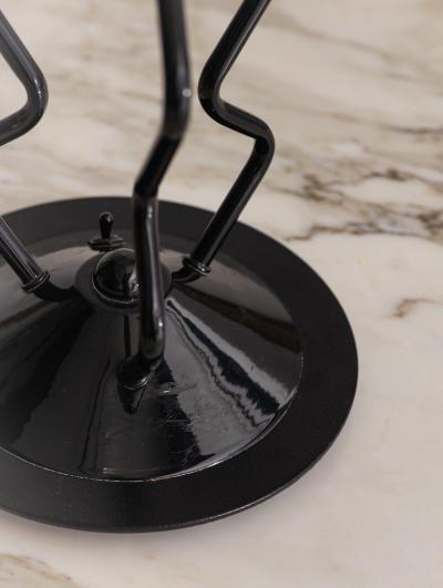 Ettore Sottsass Memphis Style Metal Squiggle Table Lamp With Acrylic Dome Shade