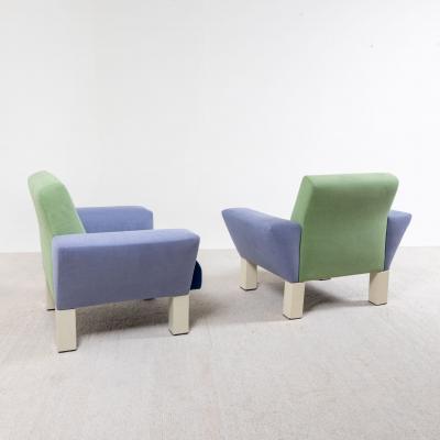 Ettore Sottsass Pair of lounge chairs model Westside by Ettore Sottsass for Knoll Italy 1982