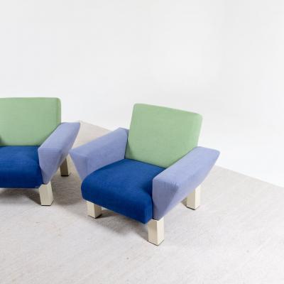 Ettore Sottsass Pair of lounge chairs model Westside by Ettore Sottsass for Knoll Italy 1982