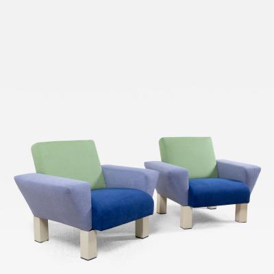 Ettore Sottsass Pair of lounge chairs model Westside by Ettore Sottsass for Knoll Italy 1982