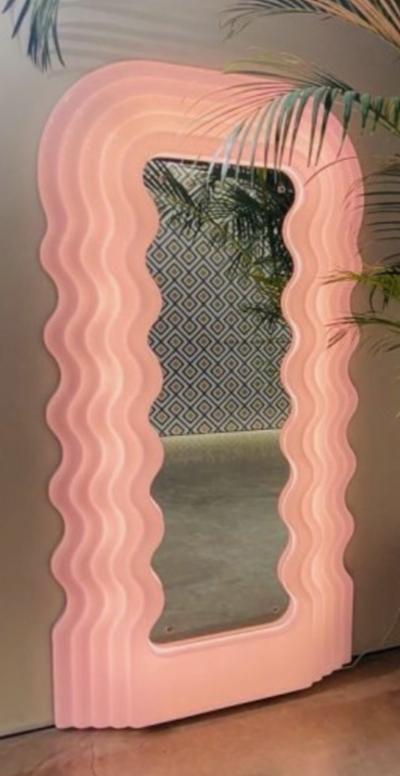 Ettore Sottsass Pink Ultrafragola Mirror Designed by Ettore Sottsass for Poltronova