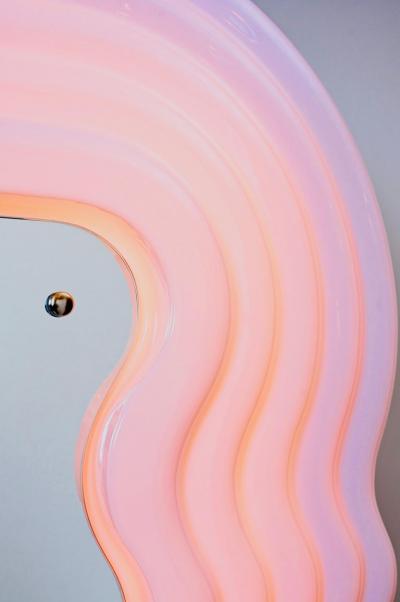 Ettore Sottsass Pink Ultrafragola Mirror Designed by Ettore Sottsass for Poltronova Italy