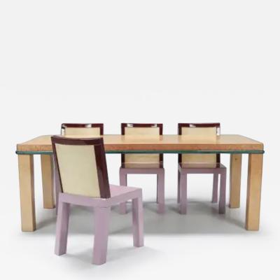 Ettore Sottsass Postmodern Pink Dining Chairs by Ettore Sottsass for Leitner Italy 1980s