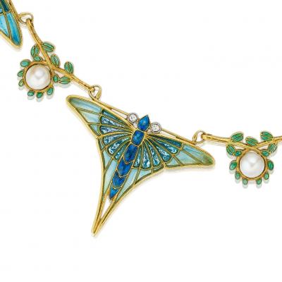 Eug ne Feuill tre Eug ne Feuill tre Art Nouveau Butterfly Necklace