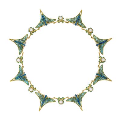 Eug ne Feuill tre Eug ne Feuill tre Art Nouveau Butterfly Necklace