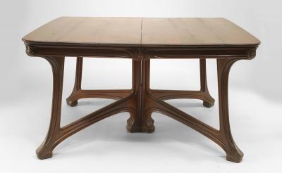 Eug ne Gaillard French Art Nouveau Walnut 2 Section Dining Table