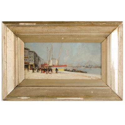 Eug ne Galien Laloue A Michel Eugene Galien Laloue French 1854 1941 Harbor During Day