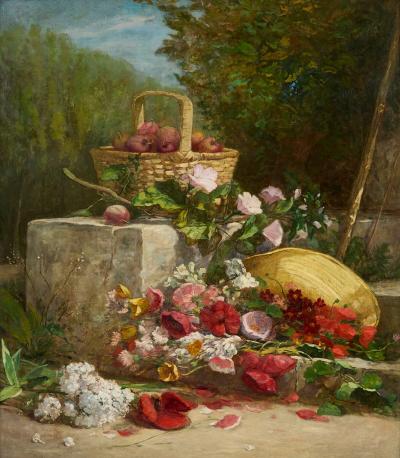 Eug ne Louis Boudin Apples and Poppies Still Life by Eug ne Louis Boudin