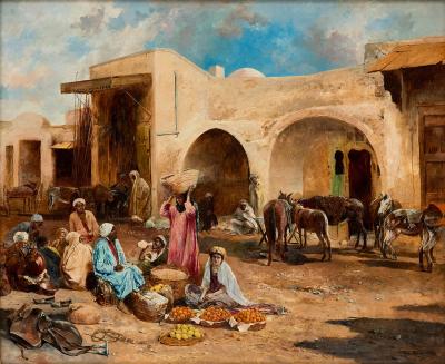 Eug ne Pavy Antique French Orientalist oil painting by Pavy
