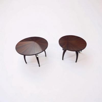 Eug ne Printz A pair of round Art Deco side tables in the style of Eug ne Printz
