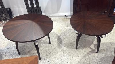 Eug ne Printz A pair of round Art Deco side tables in the style of Eug ne Printz