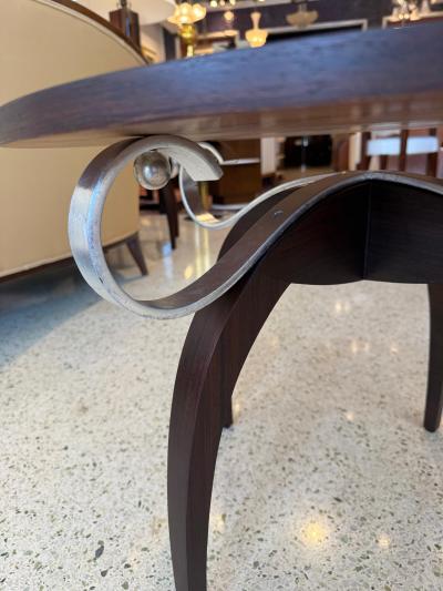 Eug ne Printz A pair of round Art Deco side tables in the style of Eug ne Printz