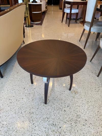 Eug ne Printz A pair of round Art Deco side tables in the style of Eug ne Printz