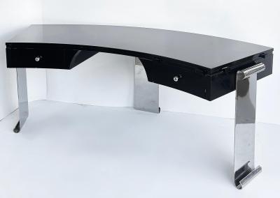 Eug ne Printz Art Deco Style Lacquer Stainless Steel Desk Eugene Printz Style