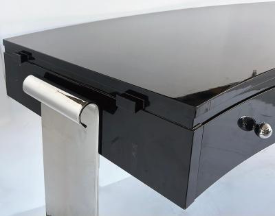 Eug ne Printz Art Deco Style Lacquer Stainless Steel Desk Eugene Printz Style
