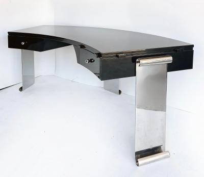 Eug ne Printz Art Deco Style Lacquer Stainless Steel Desk Eugene Printz Style