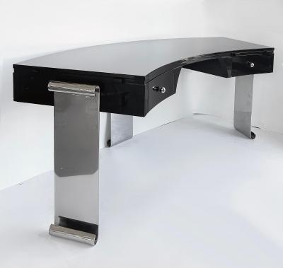 Eug ne Printz Art Deco Style Lacquer Stainless Steel Desk Eugene Printz Style