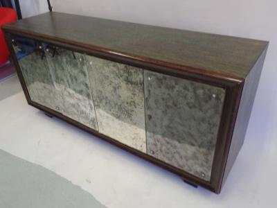 Eug ne Printz French Art Deco Cerused Oak and Mercury Mirrored Sideboard Eugene Printz 1930