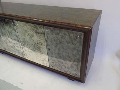 Eug ne Printz French Art Deco Cerused Oak and Mercury Mirrored Sideboard Eugene Printz 1930