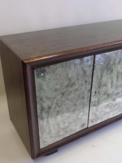 Eug ne Printz French Art Deco Cerused Oak and Mercury Mirrored Sideboard Eugene Printz 1930