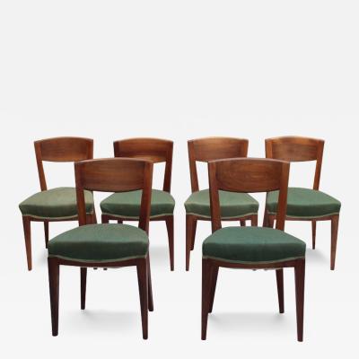 Eug ne Printz Set of 6 Fine French 1940s Dining Chairs by Printz