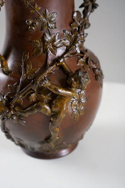 Eug ne Provost Bronze Table Lamp from a Vase by Eug ne Provost France