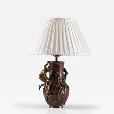 Eug ne Provost Bronze Table Lamp from a Vase by Eug ne Provost France