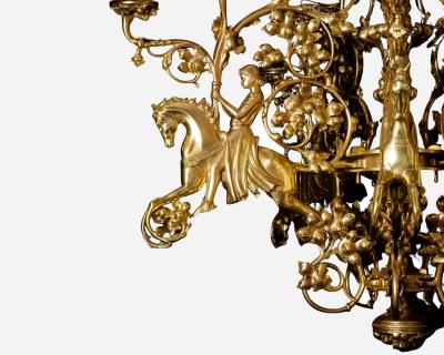 Eug ne VIOLLET LE DUC Chandelier with knights in the style of E Viollet le Duc France circa 1880