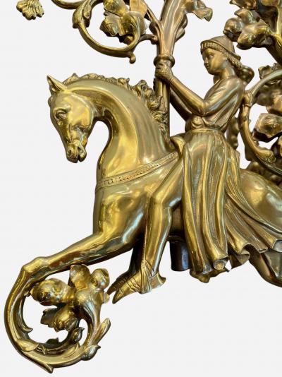 Eug ne VIOLLET LE DUC Chandelier with knights in the style of E Viollet le Duc France circa 1880