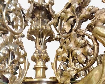 Eug ne VIOLLET LE DUC Chandelier with knights in the style of E Viollet le Duc France circa 1880