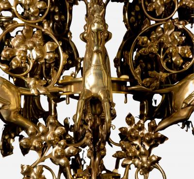 Eug ne VIOLLET LE DUC Chandelier with knights in the style of E Viollet le Duc France circa 1880