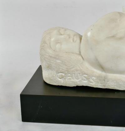 Eugene Gauss 1905 1988 Marble Sculpture of Reclining Nude dated 1978