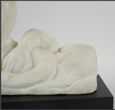 Eugene Gauss 1905 1988 Marble Sculpture of Reclining Nude dated 1978