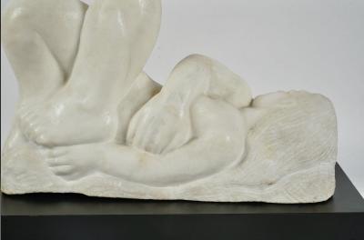 Eugene Gauss 1905 1988 Marble Sculpture of Reclining Nude dated 1978