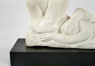 Eugene Gauss 1905 1988 Marble Sculpture of Reclining Nude dated 1978