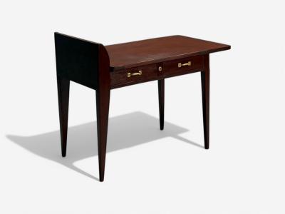 Eugene Printz French Art Deco Mahogany Rare Asymmetric Desk France c 1925