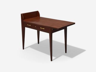 Eugene Printz French Art Deco Mahogany Rare Asymmetric Desk France c 1925