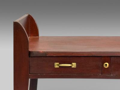 Eugene Printz French Art Deco Mahogany Rare Asymmetric Desk France c 1925