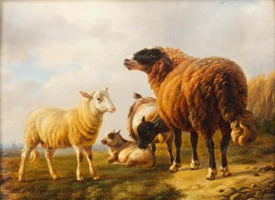Eugene Verboeckhoven Sheep Goats in a Landscape 1859 Eugene Verboeckhoven