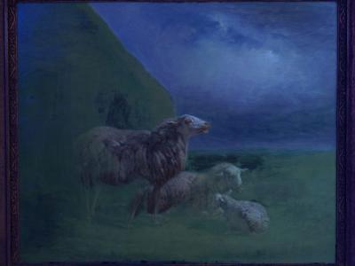 Eugene Verboeckhoven Sheep at Pasture 1862 Antique Oil Painting by Eugene Verboeckhoven