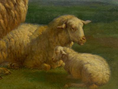 Eugene Verboeckhoven Sheep at Pasture 1862 Antique Oil Painting by Eugene Verboeckhoven