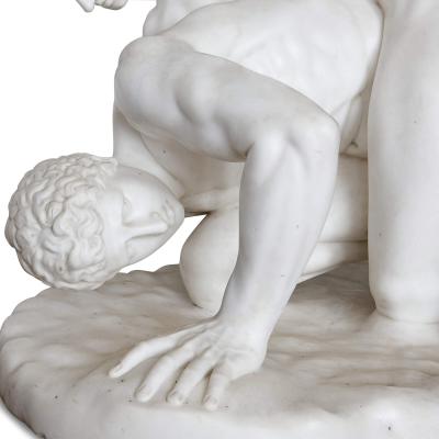Eugenio Battiglia Antique Italian marble sculpture after Roman original of the Wrestlers