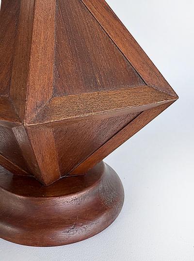 Eugenio Escudero Mid Century Modern Wooden Modernist Table Lamps Pair