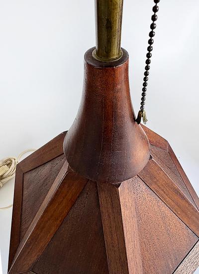 Eugenio Escudero Mid Century Modern Wooden Modernist Table Lamps Pair